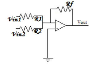 inverting summing amplifier using op amp